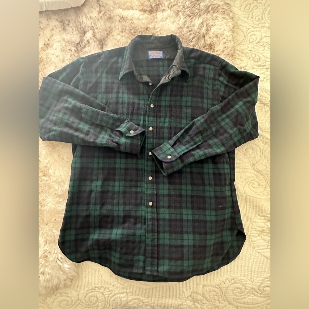 Pendleton black watch tartan wool XL button down